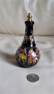 Black color porcelain perfume dobber with storage