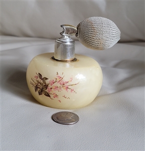 Stone carve perfume atomizer bottle floral accents