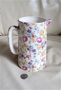 Crown B Burslem Chintz made in England porcelain pitcher collectible home decor kitchen accessories