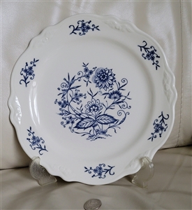 Imperial Blue Dresden dinner plate by H Laughlin