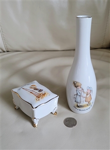 Holly Hobbie porcelain trinket and bud vase 1973