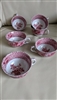 Spode Camilla Copeland English teacups pink red