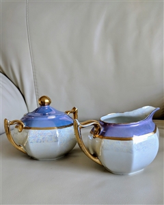 Bavarian circa porcelain sugar bowl creamer set