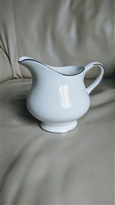 Silver Ermine contour shape creamer white florals