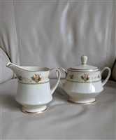 Normandy by Noritake lidded sugar bowl and creamer