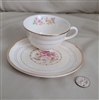 Crooksville Hyde Park porcelain teacup and saucer, USA.