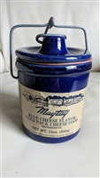 Maytag cobalt blue exterior stoneware cheese jar