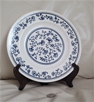 Homer Laughlin vintage dinner plate white and blue