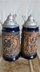 German DBGM and ORM marked beer steins set of two