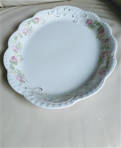 Antique Johnson Bros 1913 oval serving plate roses