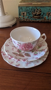 Rose Chintz Pink teacup plates Johnson Bros GB