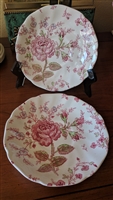 Rose Chintz Pink two saucers Johnson Bros England