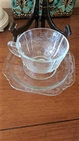 Indiana Glass Recollection teacup and saucer set
