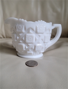 Old Quilt Westmoreland milk glass creamer