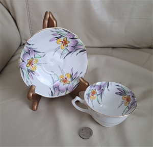 George Proctor Co Gladstone Iris teacup and saucer