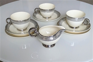 Taylor Smith Taylor platinum band trim tea set