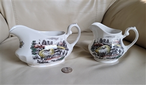 Yorkshire Ironstone creamer and gravy boat English