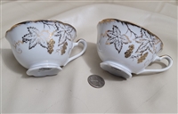 NAPCO porcelain set of two teacups gold embossed