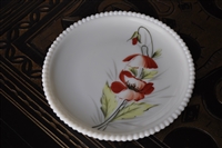 Westmoreland Poppy flower milk glass plate