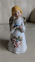 HOMCO porcelain Angel with blue bird Bell
