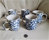 Sponge white and blue stoneware mugs Folkcraft