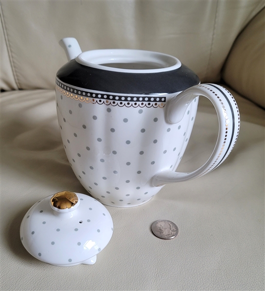 Grace Teaware gray dots design porcelain teapot