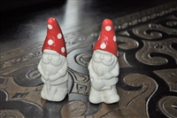 Salt and Pepper shakers porcelain Garden Gnomes