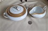 Noritake Gold embossed sugar bowl and creamer 5480