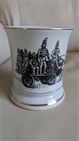 Porcelain mustache cup with German soldiers decor