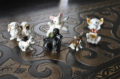 Vintage porcelain and clay animals