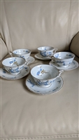 Haviland Limoges Montmery teacups w saucers floral
