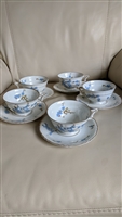 Haviland Limoges Montmery teacups with saucers in elegant floral design collectible gifts for any occasion