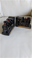 Porcelain locomotive bookends set made in Japan