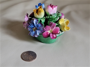 Crown Staffordshire Florals porcelain basket