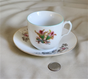 Moss Ross Blue flat demitasse cup by Haviland & Co, Limoges.