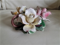 Capodimonte porcelain candle holder vase