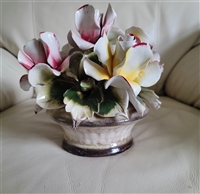 Capodimonte porcelain floral vase
