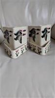 Shawnee Pottery Mallard Ducks in flight planters