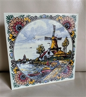 Holland Windmill colorful tile made by MOSA