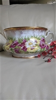 Antique Homer Laughlin 19th century ironstone chamber pot floral decor