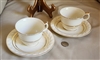 Golden Jubilee by Taylor, Smith & Taylor TST (TS&T) from 1930 porcelain teacups and saucers in set of 4 items.