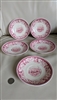 View of New York Currier and Ives saucers red pink