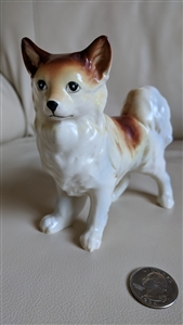 Large porcelain Papillon dog figurine decoration