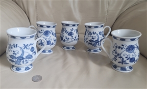 Porcelain drinking mugs set of 5 ViennaWoods