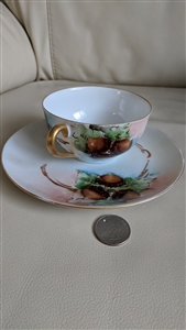 Eggshell tin Noritake Nippon Acorn teacup saucer