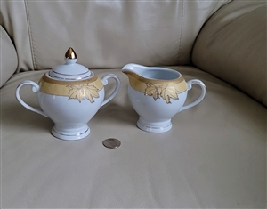 German porcelain sugar bowl and creamer CASATI