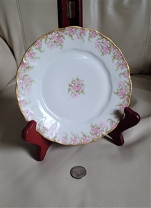 ELITE Limoges France rose elegant 7 in plate