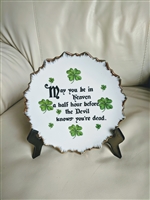 Irish shamrock wisdom quote porcelain plate decor