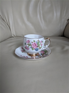 English VALE teacup and saucer porcelain floral