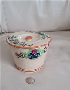 Lidded japanese bowl storage embossed  porcelain